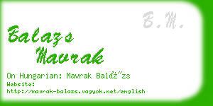 balazs mavrak business card